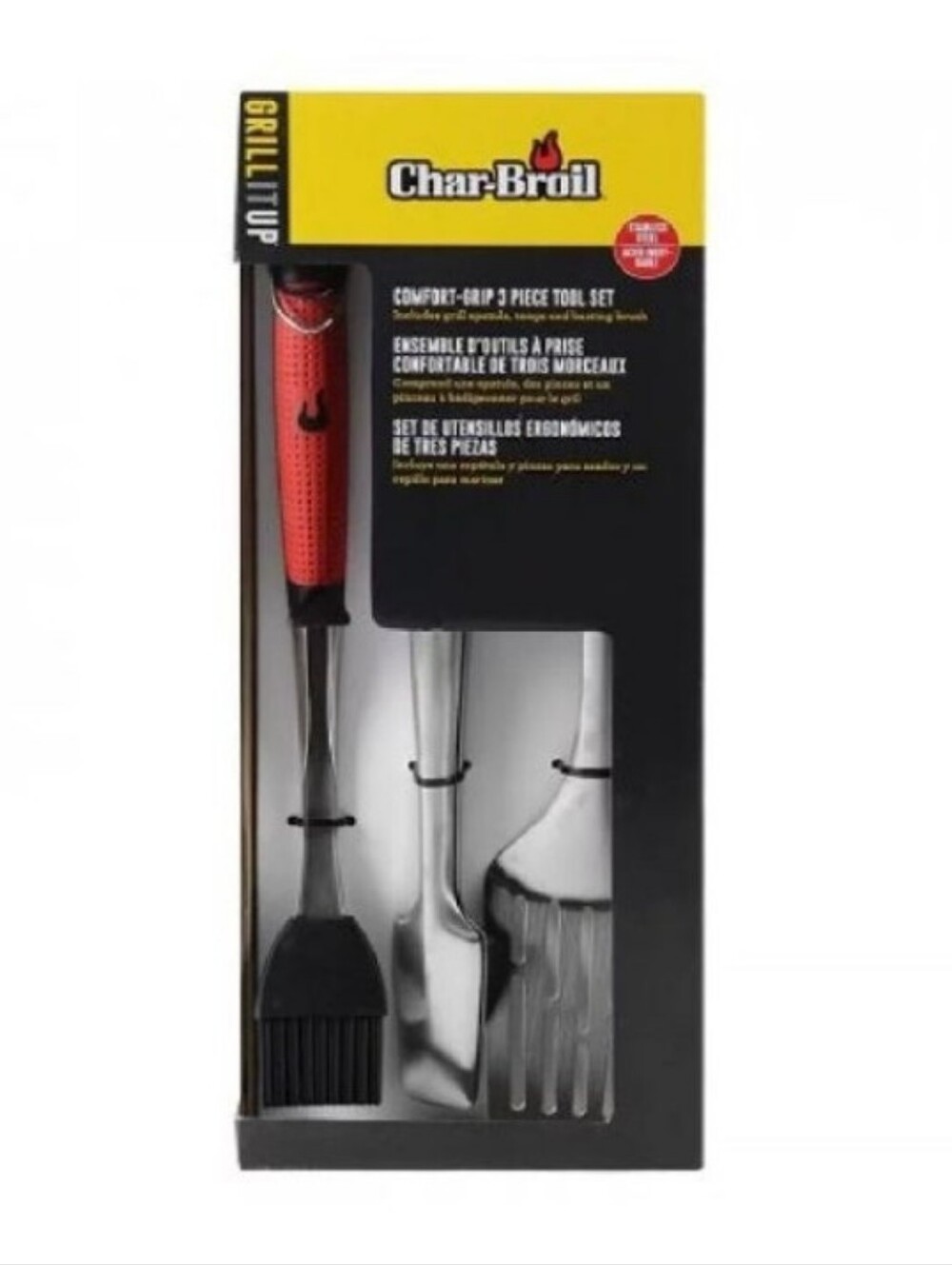 🌀 New Char-Broil Comfort-Grip 3-Piece Tool Set